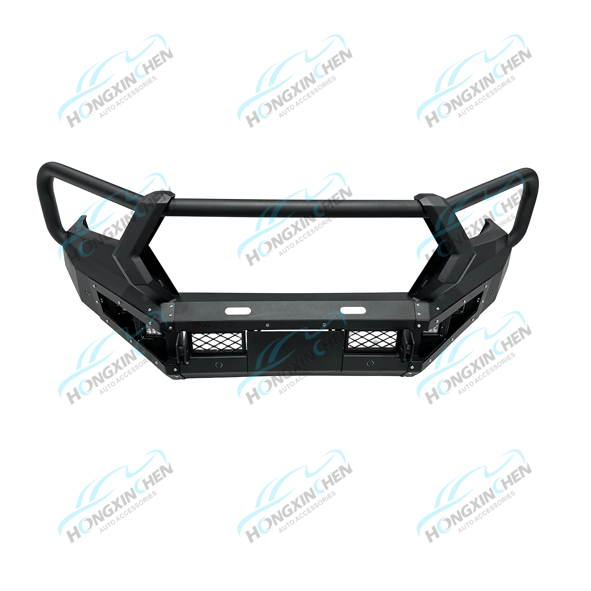 Wholesale 4x4 Stainless Steel Bull Bar Long Rectangular LED Light Front Bumper for Toyota Revo Pajero Navara NP300 Cars Bumpers