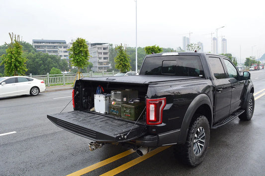 Zolionwil Aluminum Hard Retractable Pickup Bed Cover Roller Shutter Tonneau Cover for Ford 150