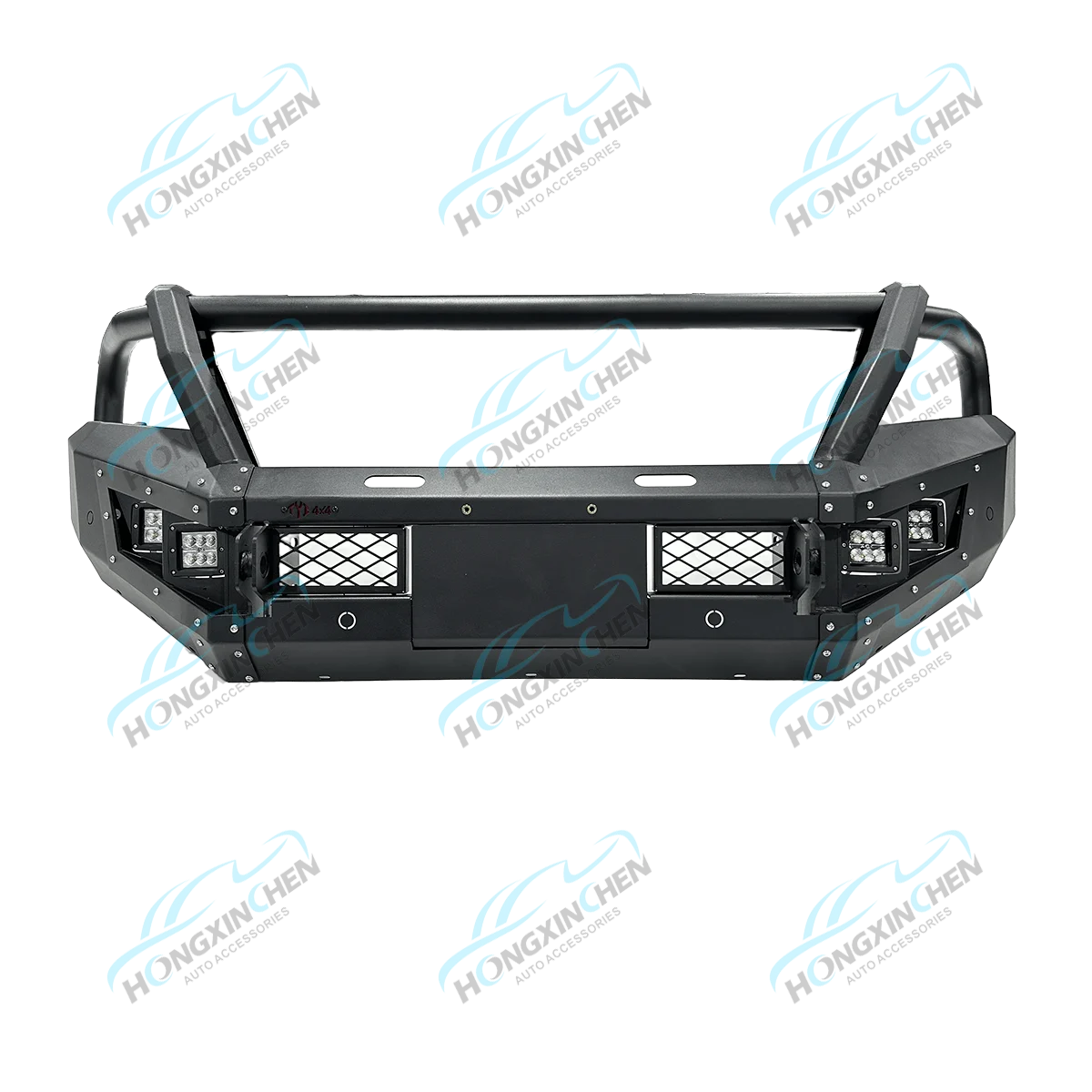 Wholesale 4x4 Stainless Steel Bull Bar Front Bumper With Long Rectangular Led Light for Toyota Revo