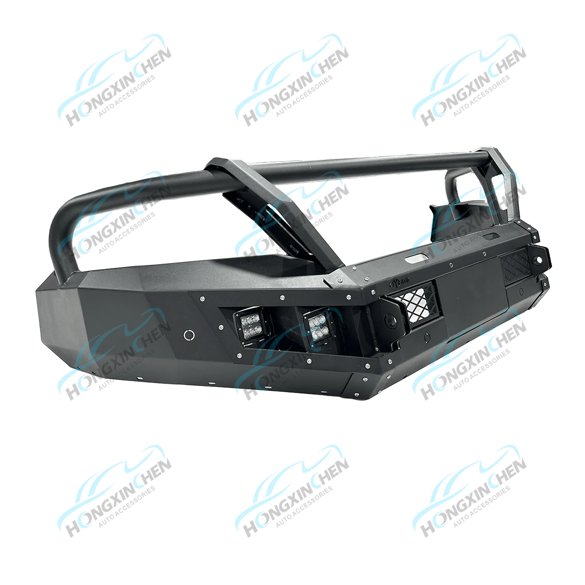 Wholesale 4x4 Stainless Steel Bull Bar Front Bumper With Long Rectangular Led Light for Toyota Revo