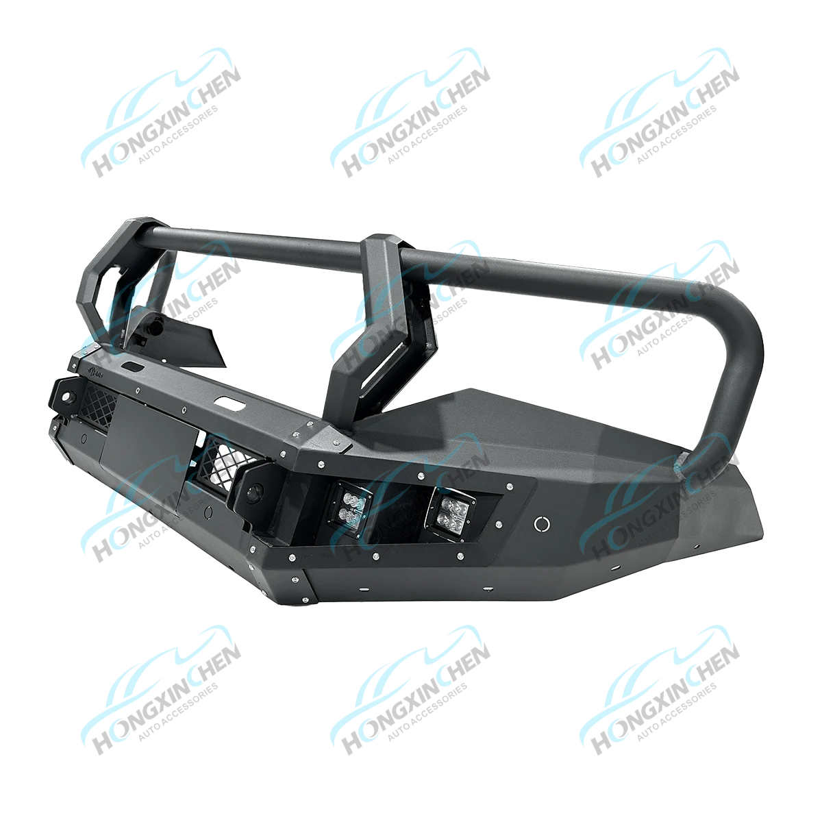 Wholesale 4x4 Stainless Steel Bull Bar Long Rectangular LED Light Front Bumper for Toyota Revo Pajero Navara NP300 Cars Bumpers
