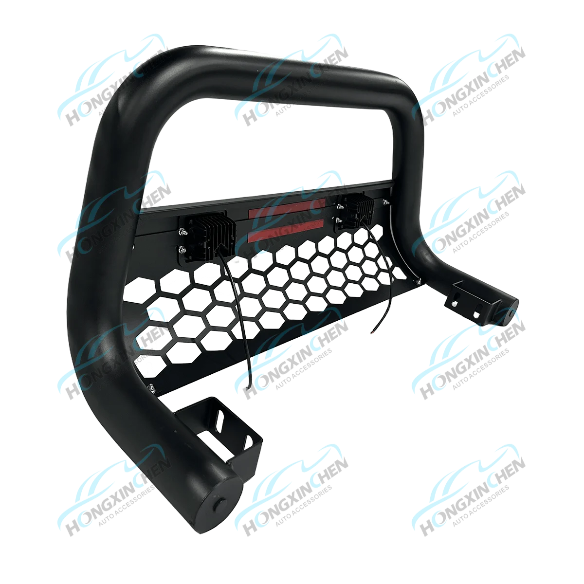 Black Steel Bull Bar Front Bumper for Pickup Trucks Compatible with Navara Colorado FJ Cruiser Pajero NP300
