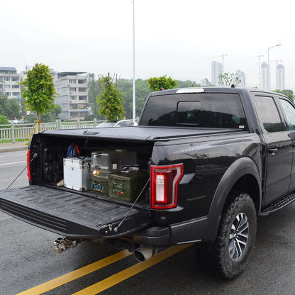 Zolionwil Aluminum Hard Retractable Pickup Bed Cover Roller Shutter Tonneau Cover for Ford 150