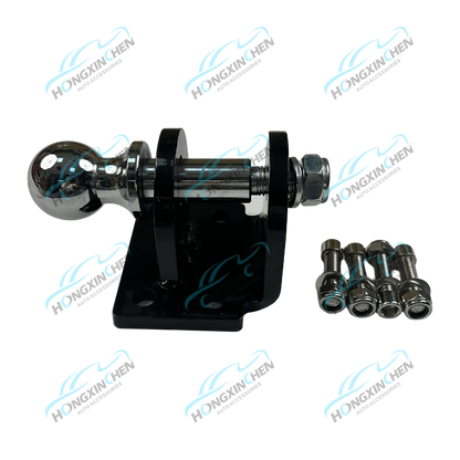 New Black Trailer Hitch Receiver with Integrated Forged Towing Hook Pintle and Hitch Ball Shock Absorbers