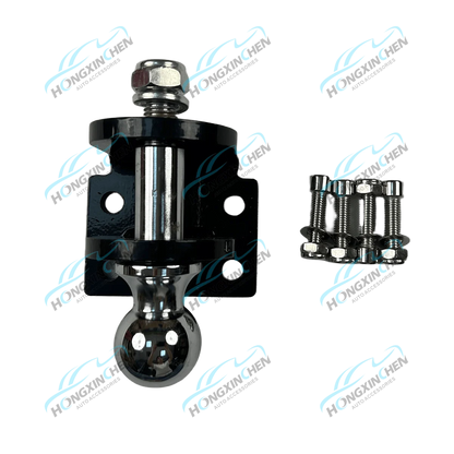 New Black Trailer Hitch Receiver with Integrated Forged Towing Hook Pintle and Hitch Ball Shock Absorbers